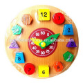 Promotional Wooden Toys Child Educational Clock Game Toy Shape Clock Wooden Toys